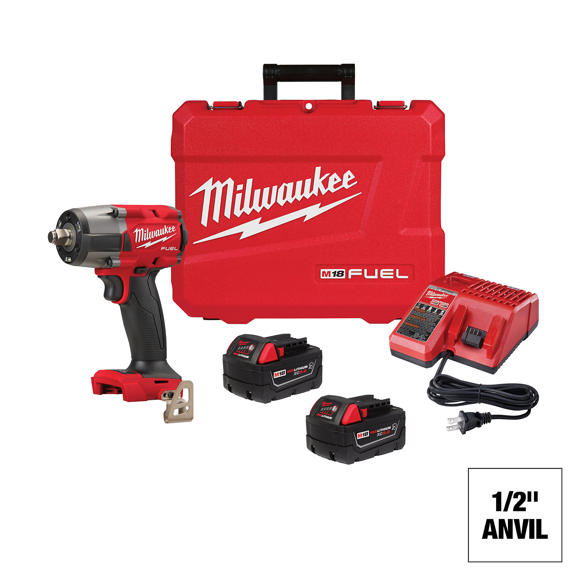 Milwaukee M18 FUEL 1/2in. Mid-Torque Impact Wrench with Friction Ring Kit, Model# 2962-22R